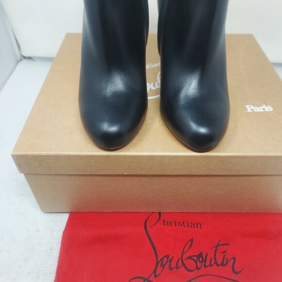 Christian Louboutin Belle Black Calf Leather Ankle Zipper Heel Boot - Picture 9 of 14